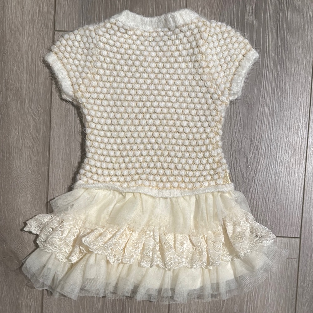 Cream Ruffled Tiered Babydoll Dress 2T - Picture 5 of 7